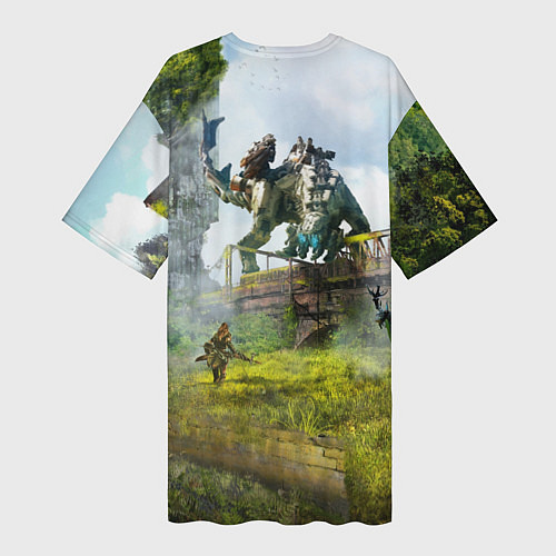 Женская длинная футболка HORIZON ZERO DAWN 2020 / 3D-принт – фото 2