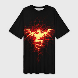 Женская длинная футболка Огненный Дракон