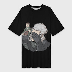 Футболка женская длинная The Witcher Facepalm, цвет: 3D-принт
