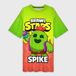 Женская длинная футболка BRAWL STARS SPIKE