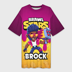 Женская длинная футболка BRAWL STARS BROCK