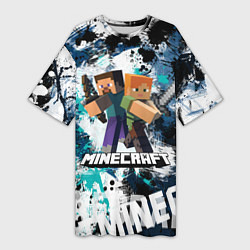 Женская длинная футболка Minecraft Майнкрафт