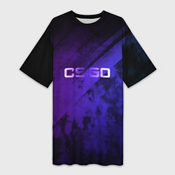 Футболка женская длинная CSGO, цвет: 3D-принт