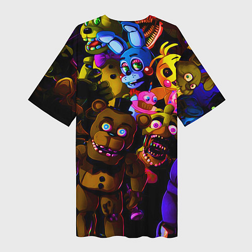 Женская длинная футболка Five Nights At Freddy's / 3D-принт – фото 2