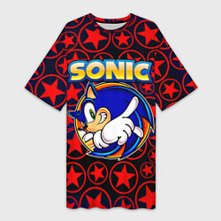 Женская длинная футболка Sonic