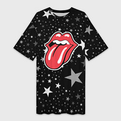 Женская длинная футболка Rolling stones star