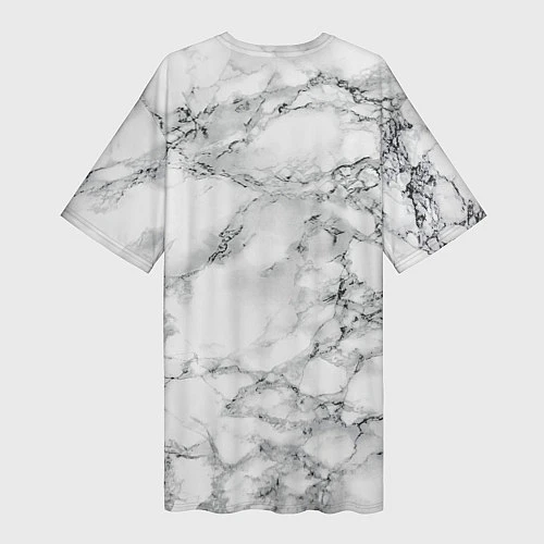 Женская длинная футболка Мрамор / 3D-принт – фото 2