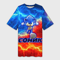 Женская длинная футболка СОНИК