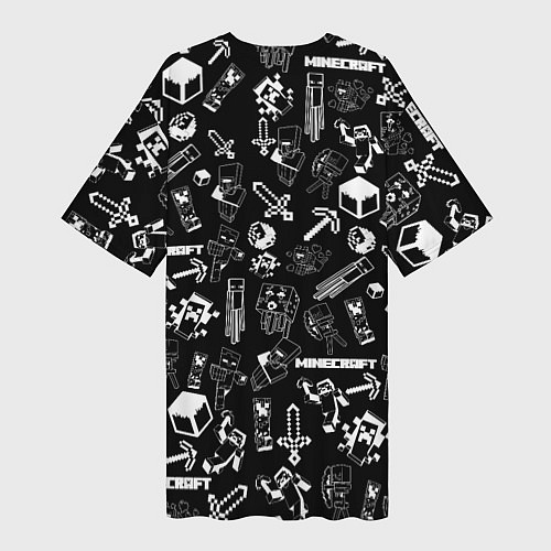 Женская длинная футболка Minecraft pattern / 3D-принт – фото 2