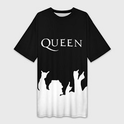 Футболка женская длинная QUEEN, цвет: 3D-принт