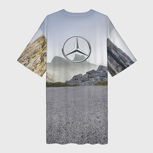 Женская длинная футболка Mercedes V8 Biturbo / 3D-принт – фото 2