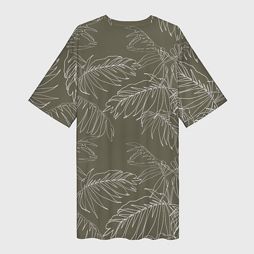 Женская длинная футболка Листья пальмы / 3D-принт – фото 2
