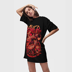 Футболка женская длинная Slayer 20, цвет: 3D-принт — фото 2