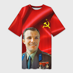 Женская длинная футболка Юрий Гагарин
