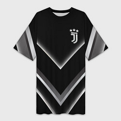 Футболка женская длинная Juventus F C, цвет: 3D-принт