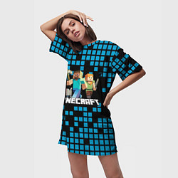 Футболка женская длинная Minecraft, цвет: 3D-принт — фото 2