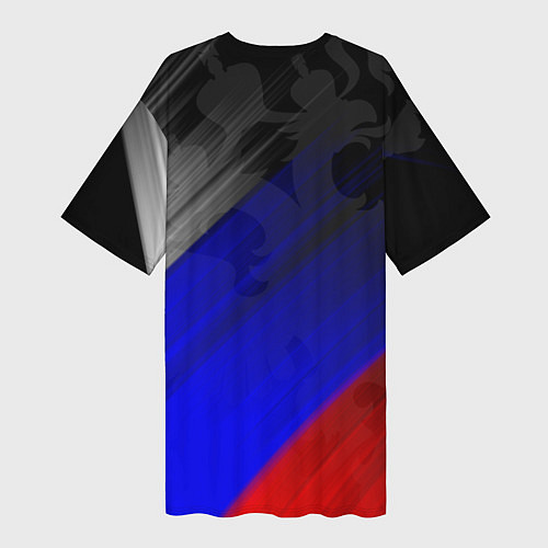 Женская длинная футболка РОССИЯ / 3D-принт – фото 2