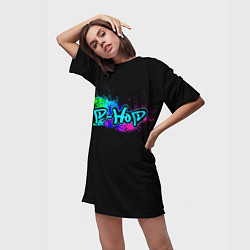 Футболка женская длинная Hip-Hop, цвет: 3D-принт — фото 2
