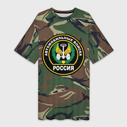 Женская длинная футболка Автомобильные войска камуфляж