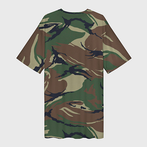 Женская длинная футболка Автомобильные войска камуфляж / 3D-принт – фото 2