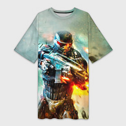 Футболка женская длинная CRYSIS, цвет: 3D-принт