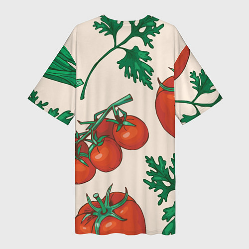 Женская длинная футболка Летние овощи / 3D-принт – фото 2