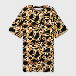 Женская длинная футболка Versace Леопардовая текстура