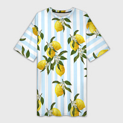 Женская длинная футболка Лимоны