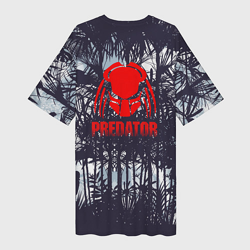 Женская длинная футболка Predator - jungle texture / 3D-принт – фото 2