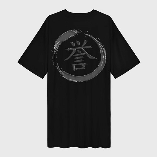 Женская длинная футболка Самурай и Честь / 3D-принт – фото 2