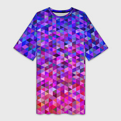 Женская длинная футболка Треугольники мозаика пиксели