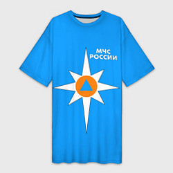 Футболка женская длинная МЧС России, цвет: 3D-принт