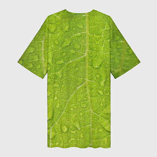 Женская длинная футболка Листок с росой / 3D-принт – фото 2