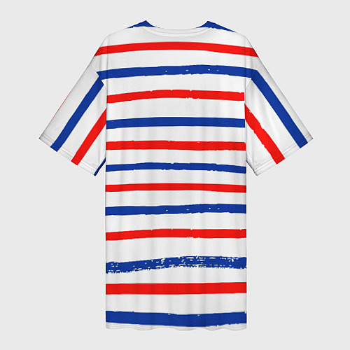 Женская длинная футболка Морская полоска / 3D-принт – фото 2
