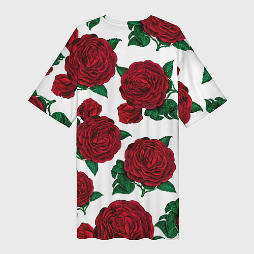 Женская длинная футболка Винтажные розы / 3D-принт – фото 2