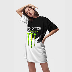 Футболка женская длинная MONSTER ENERGY, цвет: 3D-принт — фото 2