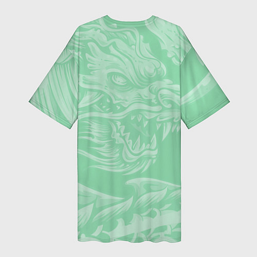 Женская длинная футболка Изумрудный дракон / 3D-принт – фото 2