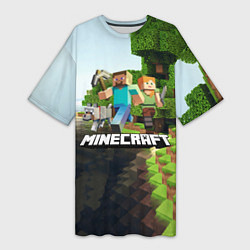 Женская длинная футболка Minecraft