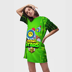 Футболка женская длинная BRAWL STARS NANI, цвет: 3D-принт — фото 2