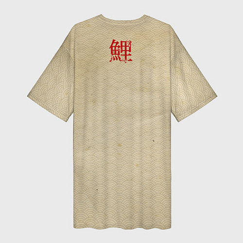 Женская длинная футболка Золотая рыба кои / 3D-принт – фото 2