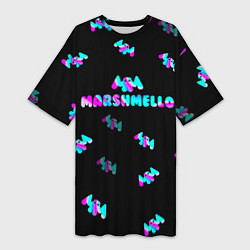 Женская длинная футболка Marshmello