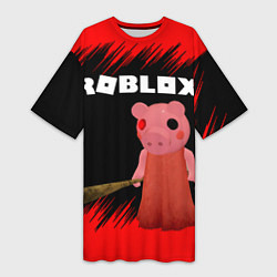 Женская длинная футболка Roblox Piggy