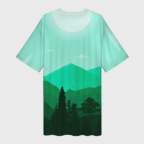 Женская длинная футболка Горы пейзаж дикая природа / 3D-принт – фото 2