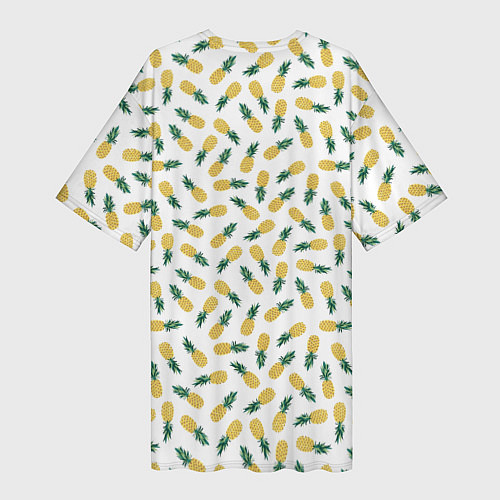 Женская длинная футболка Ананасы / 3D-принт – фото 2