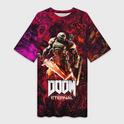 Женская длинная футболка Doom Eternal Дум Этернал