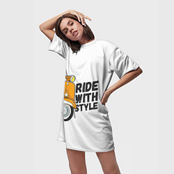 Футболка женская длинная RIDE WITH STYLE Z, цвет: 3D-принт — фото 2