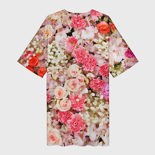 Женская длинная футболка Розы Roses / 3D-принт – фото 2