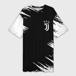 Футболка женская длинная JUVENTUS, цвет: 3D-принт