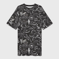 Женская длинная футболка Еда