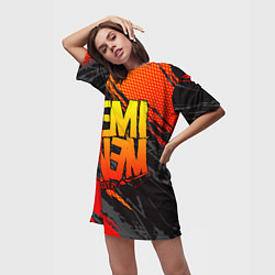 Футболка женская длинная Eminem, цвет: 3D-принт — фото 2